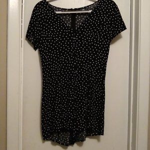 Kendall and Kylie Black and White Polka Dot Romper